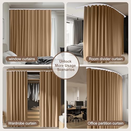 MaKefeile Room Divider Curtains & Flexible Bendable Tracks Set, Privacy - Image 6