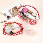SOIDRAM 2 Pcs Checkered Makeup Bag Large Cosmetic Bag Toiletry Bag Makeup Pouch - Image 4