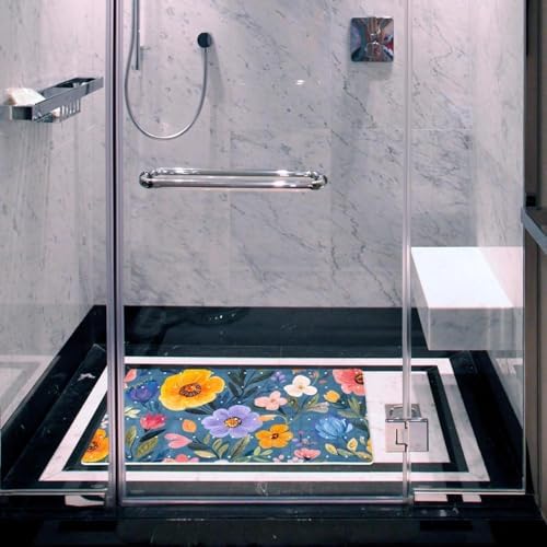 Bathtub Mat Non Slip 26.8x15.1In, Flower Bath Mat - Image 6