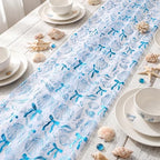 4 Pcs Last Toast Coast Blue Bow Table Runner Bachelorette Party - Image 2