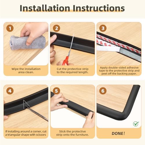Corner Protector Baby, Baby Proofing Edge Corner Protector, Soft Foam Brown - Image 4
