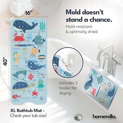 homerella Bathtub Mat Non Slip Kids 40x16 Baby Bath Mat Non Slip Anti Mold - Image 3