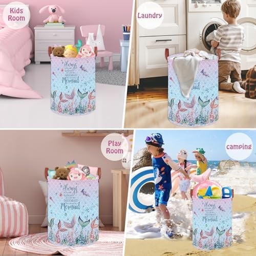 Mermaid Room Decor Kids Laundry Basket, Under The Sea Kids Clothes Hamper - Image 6