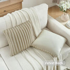 FUTEI Pack of 2 Faux Fur Throw Pillow Covers 24x24 Inch - Image 4