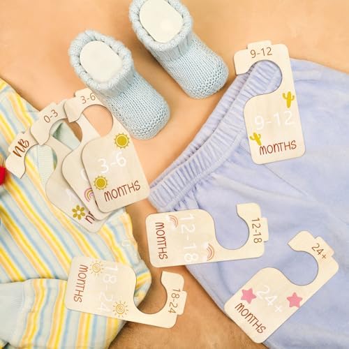 8Pcs Baby Closet Dividers for Clothes Organizer Wooden Double Sided Baby - Image 5