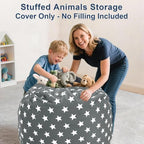 Lukeight Stuffed Animal Storage Bean Bag Chair Cover - Image 4