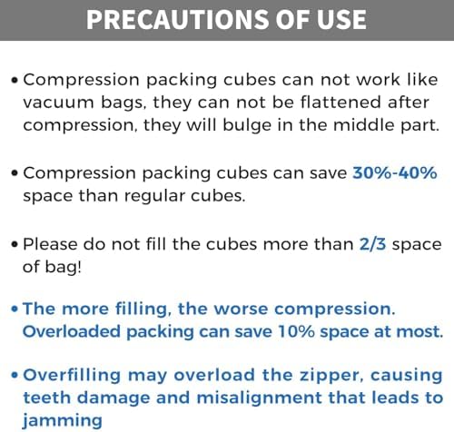 BAGAIL 4 Set/6 Set/8 Set Compression Packing Cubes Travel Accessories - Image 5