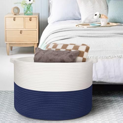 MEGASKET 115L Super Large Blanket Basket, Cotton Rope Woven Bin - Image 5
