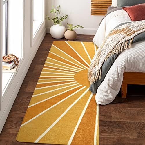 Lahome Boho Hallway Runner Rug 2x6, Non-Slip Washable Rainbow Sun Rug - Image 4