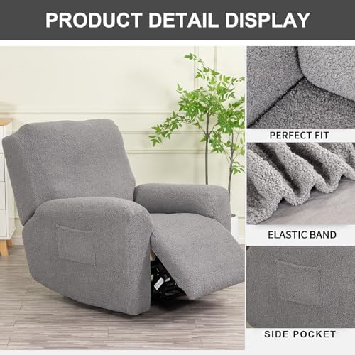 Recliner Chair Covers 4-Pieces Recliner Slipcovers Lazy Boy Chair Covers - Image 3