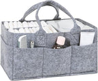 Sammy & Lou Collapsible Light Gray Felt Storage Caddy, Divided Design To Keep - Image 5