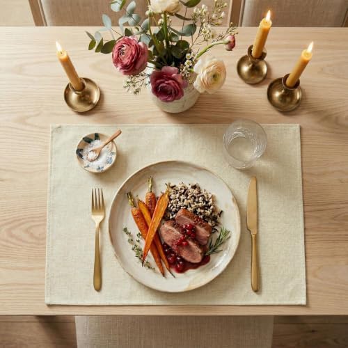 Artoid Mode Beige Placemats Set of 4, 12x18 Inch Summer Fall Washable Holiday - Image 4