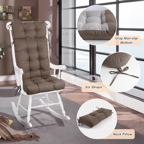 Rocking Chair Cushions Indoor High Back Set - Image 4