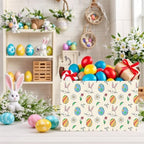 Large Cute Easter Basket for Kid Empty Gift Baby Rectangle Storage Bin Bunny - Image 5