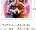 Bathtub Mat Non Slip 26.8x15.1In, Funny Wolf Galaxy Bath Mat - Image 4