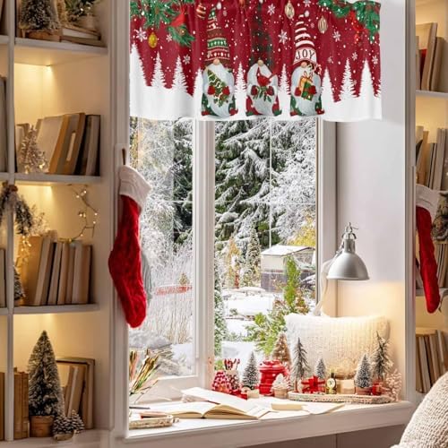 Christmas Gnomes Valance Kitchen Curtains - Image 3