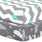 Stretchy Pack and Play Fitted Sheets: 2 Pack Mini Crib Sheets 38x26 by BROLEX