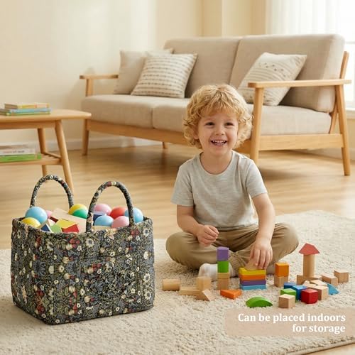Floral Fabric Storage Basket Car Interior Storage Basket Underwear Sundries - Image 5
