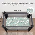 Pack and Play Mattress Sheets Fitted, 3 Pack Mini Crib Sheets - Image 4
