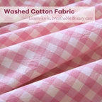 2 Pack Pink White Gingham Ruffle Throw Pillow Covers 22''x22'' - Image 6
