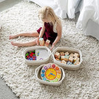 NaturalCozy 5-Piece Rectangle Storage Basket Set- Natural Cotton Rope Woven - Image 4