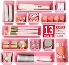 Canfanni 13 Pack Plastic Drawer Organizers Set, 3 Sizes Desk Drawer Organizer by Canfanni