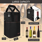 opux Insulated Wine Cooler Bag, Leakproof 4 Bottle Wine Tote Carrier - Image 3