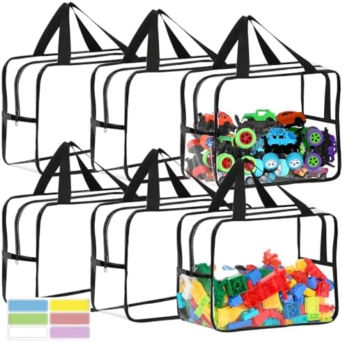 6 Pcs Widen XL Toy Storage Bags Waterproof Clear Toy Organizer by OPELETNNT