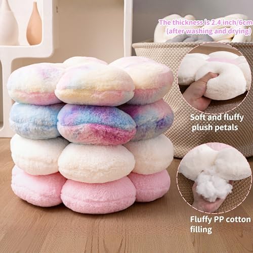 2 Pcs Pink Throw Pillows Cute Flower Decorative Pillows - Image 4
