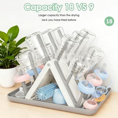 Large Baby Bottle Drying Rack, Space Saving Countertop Holder Organizer - Image 6