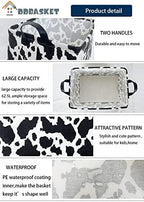 Rectangle Cow Basket Cow Print Storage Bins Cute Canvas Organizer Bin - Image 6