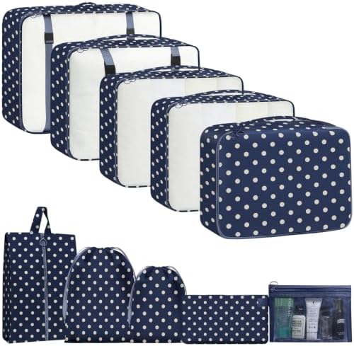 Packing Cubes for Travel 10 Set Luggage Organizer Bags by YEEYAA