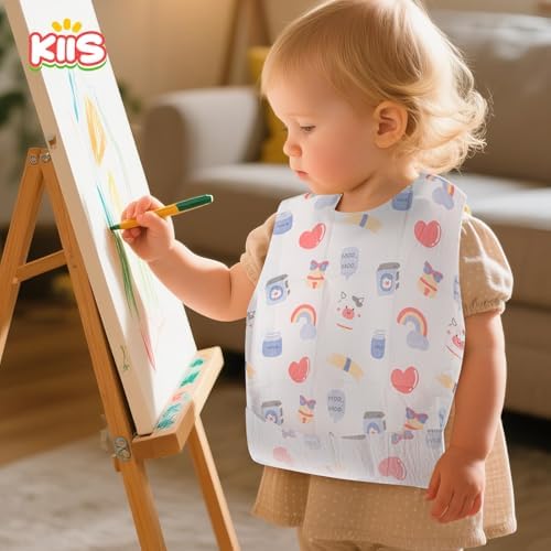 KIIS Disposable Baby Bibs, Waterproof Smock Bibs, Full Coverage - Image 7