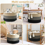 67L Large Woven Blanket Basket, Cotton Rope Baby Laundry Hamper - Image 6