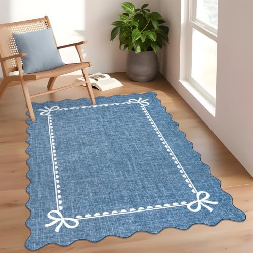 GarveeHome Scalloped Bow Rug 3x5 Washable Rugs - Image 3