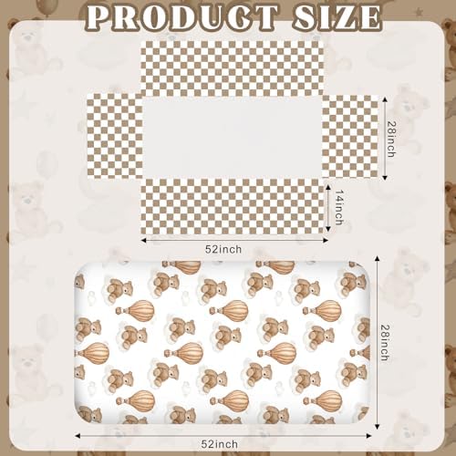 Hosuly 3 Pcs Bear Crib Bedding Set Nursery, Teddy Bear - Image 2