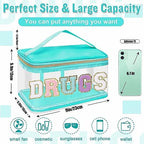 Chenille Letter Clear Makeup Bags Drugs Pouch, Preppy Patch Makeup Bag Zipper - Image 2