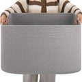 OIAHOMY 96L XXXLarge Blanket Basket Woven Cotton Rope Storage Basket Grey by MasterofSpaceOptimization