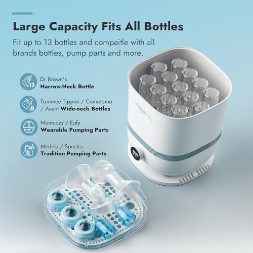 Papablic Bottle Sterilizer and Dryer Pro Max, 13 Bottles Large Capacity - Image 5