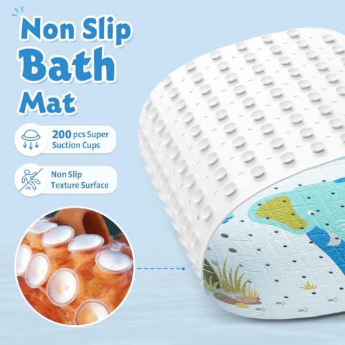 XIYUNTE Bath Mat for Tub Non Slip Bathtub Mat Non Slip 40x16 Baby Bath Mat - Image 3