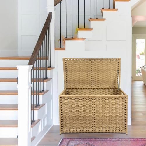 Wicker Storage Trunk, Large Storage Basket - Image 4