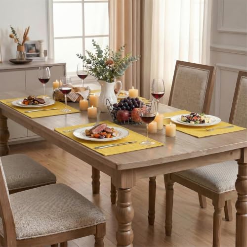 Artoid Mode Yellow Placemats Set of 4, 12x18 Inch Summer Fall Washable Holiday - Image 4
