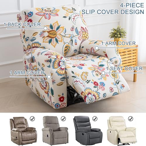Recliner Chair Covers 4-Pieces Recliner Slipcovers Lazy Boy Chair Covers - Image 5