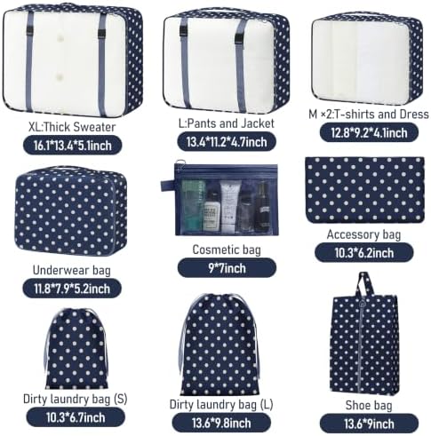 Packing Cubes for Travel 10 Set Luggage Organizer Bags - Image 2