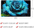 Bathtub Mat Non Slip 26.8x15.1 Inch, Teal Rose Shower Mat - Image 4
