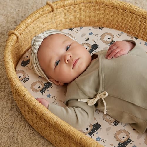 Stretch Fitted Bassinet Sheet Set BROLEX 2 Pack Cradle Sheets - Image 2