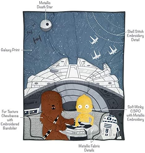 Lambs & Ivy Star Wars Signature Millennium Falcon 3-Piece Baby Crib Bedding Set - Image 6