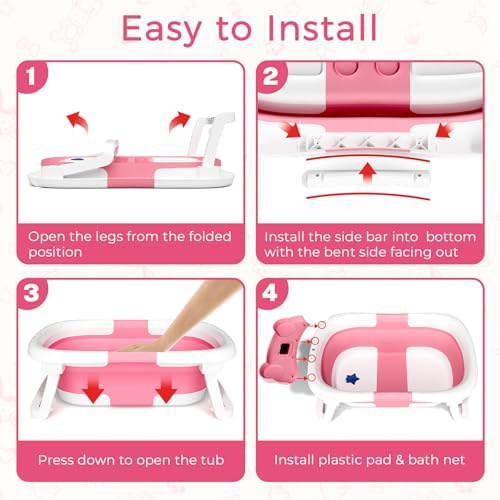 BUNWAG Baby Bathtub, Collapsible Newborn Bathtub - Image 5