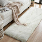 KCHOWUA Cream White Thick Fluffy Area Rug 2x6 - Image 2