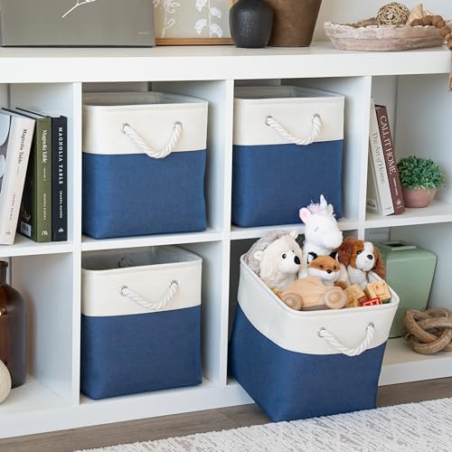 OrganiHaus 11x11 Cube Storage Bins, Rope Handles - Image 3